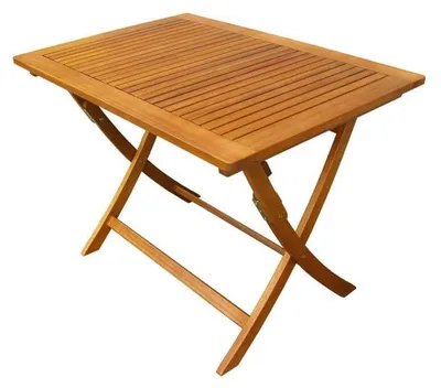 Image de Table pliante d'extérieur 100 x 70 cm en bois massif d'acacia Honey