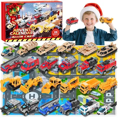 Productafbeelding van Adventskalender 2025: Speelgoedauto's, aluminium, set van 24 stuks, geschikt vanaf 3 jaar