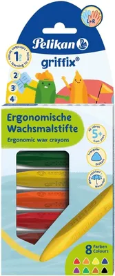 Produktbild von Wachsmalstift Dreikant Wachskreide VE=5x8 Farben