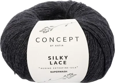 Zdjęcie produktu dla Katia Silky Lace 156 Black Przędza dziewiarska