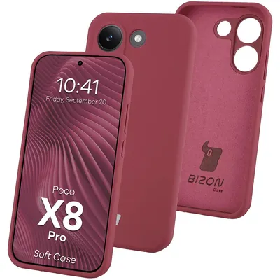 Produktbild von Silikon Handyhülle für Xiaomi POCO X8 Pro, Bizon Soft Case, Pflaumenfarbe