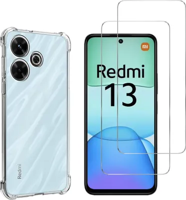 Image de Housse antichoc pour Xiaomi Redmi 13 et 2 protections d'écran en verre trempé Phonillico®