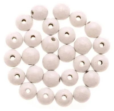 Produktbild von Glorex Holzperle weiß 8 mm - 80 Stück