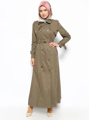 Produktbild von Damen Mantel Trenchcoat Jacke Khaki 38 Langmantel V-672