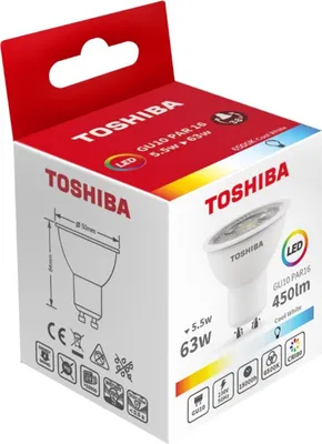Produktbild von Toshiba 384921 Gu10 Led-lampe Durchsichtig Durchsichtig One Size