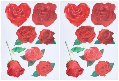 Produktbild von Rosa Sticker-Set 2 Blätter - 7 Stile - Wetterfest - robuste Auto Dekoration