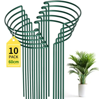 Obrázok produktu pre Elzusha – Súprava 10 kovových podpier na rastliny do záhrady – 25 x 60 cm