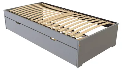 Image de Lit gigogne 80x200 Malo pin massif, Gris