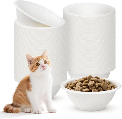 Image de Contenants jetables pour nourriture d'animaux, à parois épaisses, 220 ml, 100 pièces, pour animaux de compagnie