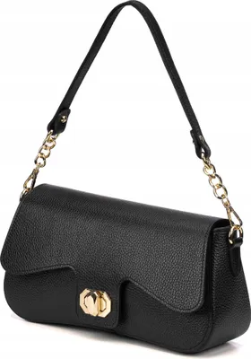 Produktbild von Vera Pelle Klassische Schwarze Messenger-Tasche, Echtes Leder