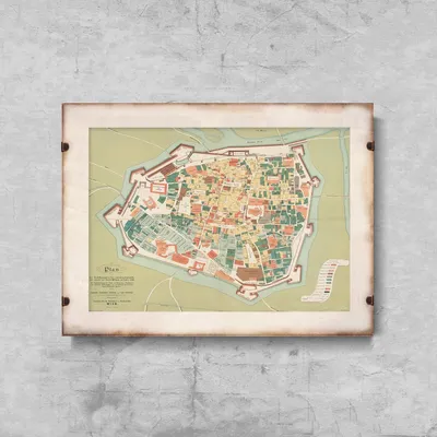 Produktbild von Poster - Canvas - Leinwand - 42 cm x 29,7 cm - Alte Karte von Wien