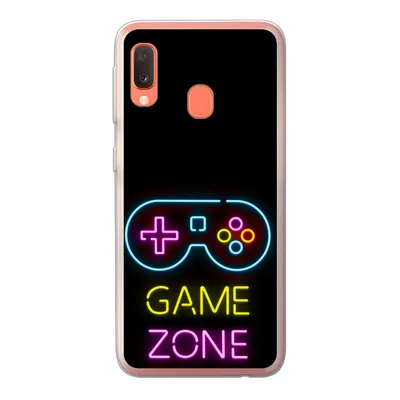 Produktbild von MuchoWow® Handyhülle Schutzhülle Hülle für Samsung Galaxy A20e Controller - Spiel - Neon - Schwarz - Zitate - Spielzone Silikon Softcase Handy Hülle - Abdeckung