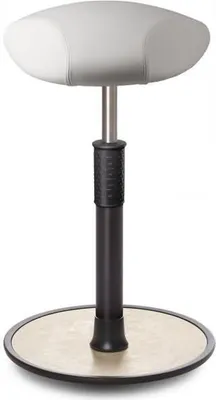 Produktbild von Sitz- Stehhocker Free Tall Triangel Boxmark Leder Weiß schwarz /cremeweiß.
