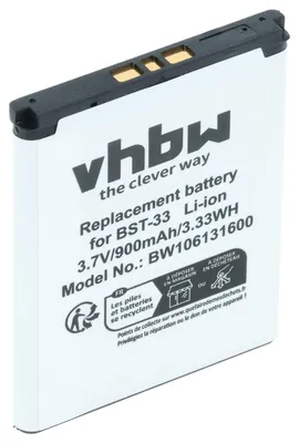 Produktbild von vhbw Akku kompatibel mit Sony-Ericsson Z320i, Z530i, Z800i, Z750i, Z610i, Z800 Handy Smartphone Telefon (900 mAh, 3,7 V, Li-Ion)