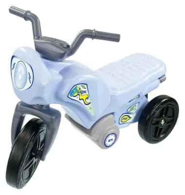 Produktbild von Mochtoys Kinderrutschfahrzeug Motrorrad 10199, Kunststoffreifen, drei Räder blau