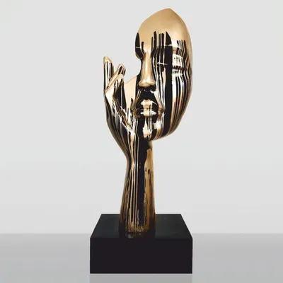 Produktbild von Casa Padrino XXL Deko Skulptur Schwarz / Gold H. 190 cm - Große Deko Figur