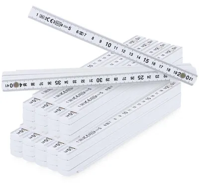 Produktbild von com-four® 10x Zollstock aus Kunststoff, 2 Meter Gliedermaßstab