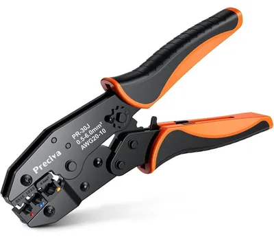 Productafbeelding van Krimptang voor geïsoleerde kabelschoenen, geschikt voor kabels van 0,5-6mm². Pers- en krimptang voor elektrische installatiewerkzaamheden en doe-het-zelfprojecten