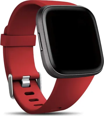 Produktbild von Sport Armband Gr. L für Fitbit Versa, Versa 2, Versa Lite Ersatzarmband Fitness Silikon Band Ersatzband, Rot