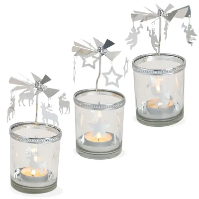Produktbild von Windlichter Karussell 3-er Set silber