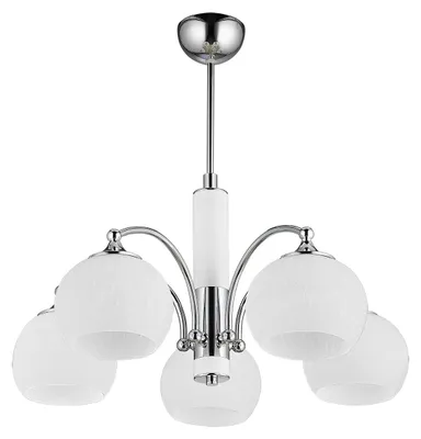 Produktbild von JUPITER Kronleuchter LARGO Modern Hohe Qualität 3-flammig Chrom Weiß E27 Stahl Wohnzimmer Esszimmer Schlafzimmer Flur