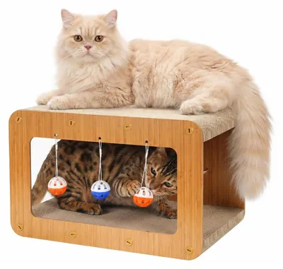 Produktbild von Kratzbaum Katzenhöhle Kratzhaus - 2-in-1 - 42,5 x 27 x 25 cm