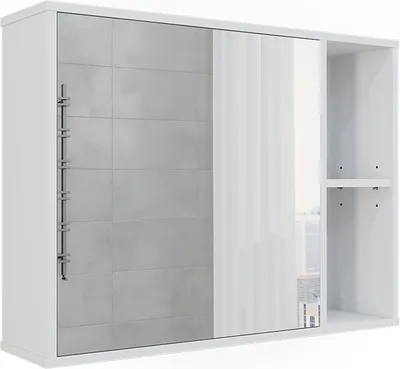 Zdjęcie produktu dla Szafka łazienkowa z lustrem Vicco Leano Biały 80 x 60 cm, Model 52128