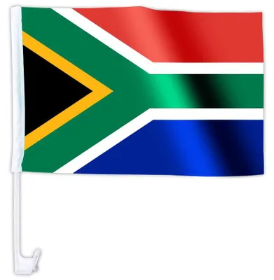 Produktbild von Auto Flagge Länder – Autofahne mit Länderflagge – Fanartikel EM WM Public Viewing – Flagge für Auto Fensterhalter – verschiedene Länder wählbar: Südafrika Land wählen: Südafrika