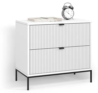 Immagine prodotto di Comodino Livinity Aterno Bianco con 2 cassetti, Model 58942