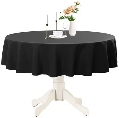 Obrázek produktu pro Voděodolný vánoční ubrus 120 cm, černý, na balkon, terasu, do zahrady, na zimu, na Vánoce