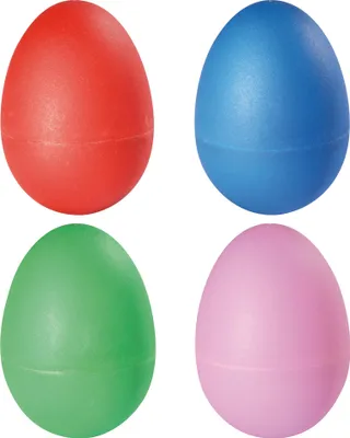 Produktbild von EDUPLAY 130280 Rassel-Eier, 4-teilig (Farbe zufällig, 1 Set)