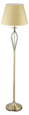Obrázok produktu pre Relaxdays lampy s tienidlom, dekoratívna stojaca lampa s vypínačom, retro dizajn, pätica E27, dekoratívna lampa, rozmery: 158 x 39 cm, zlatá