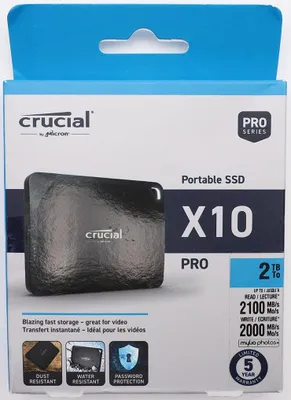 Produktbild von Crucial X10 Pro Portable SSD 2TB USB-C 3.2 Solid State Drive externe Datenträger