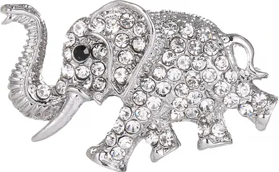 Produktbild von Elefantenbrosche Silber Strasssteine