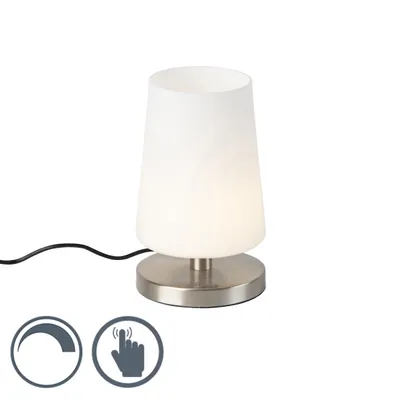 Image de Moderne tafellamp staal met touchdimmer incl. LED - Magma Modern G9 lampe de chambre à coucher éclairage intérieur luminaire / lampe