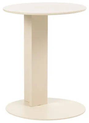 Produktbild von BELIANI Beistelltisch Beige Metall Rund ⌀ 40 cm Wetterfest mit Standfuß Modernes Design Salontisch Loungetisch für Outdoor Garten Balkon Terrasse