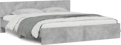 Produktbild von vidaXL Bettgestell mit Kopfteil Betongrau 180x200 cm