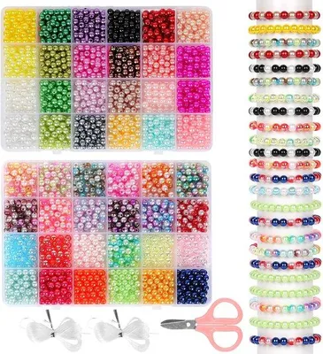 Zdjęcie produktu dla Kolorowe koraliki 6 mm do bransoletek, biżuterii DIY i tworzenia naszyjników