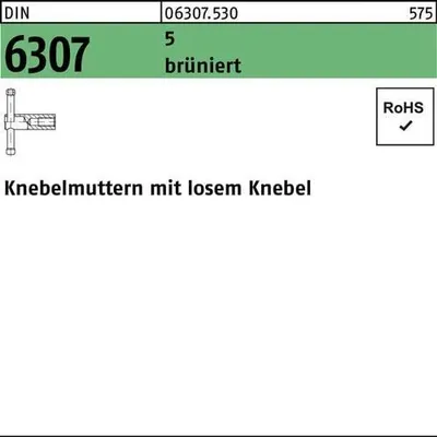 Produktbild von Reyher  Knebelmuttern DIN 6307 St. 5 M 12 brüniert (1 Stück)