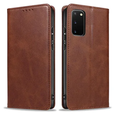 Produktbild von Handyhülle für Samsung Galaxy S20 Kunstleder Flip Cover Hülle Klapphülle Case Kartenfach Farbe: Dunkelbraun