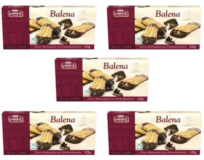 Zdjęcie produktu dla Lambertz Balena shortbread ciemna czekolada 125g opakowanie 5 sztuk