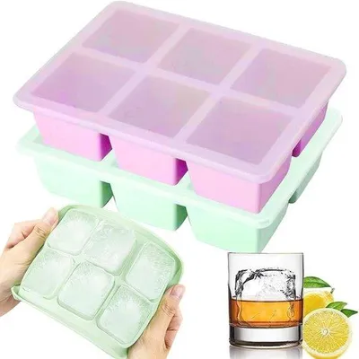 Produktbild von Famanu Eiswürfelformen - Silikon mit Deckel, 2 Stück