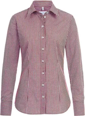 Produktbild von Greiff Corporate Bluse BASIC Damen ® Bordeaux kariert 46
