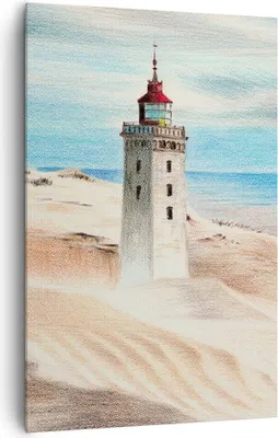 Produktbild von Bild auf Leinwand - Leinwandbild - Einteilig - Laterne Meer Bild - 80x120cm - Wand Bild - Wanddeko - Wandbilder - Leinwanddruck - Wanddekoration - Leinwand bilder - Wandbild - PA80x120-4764