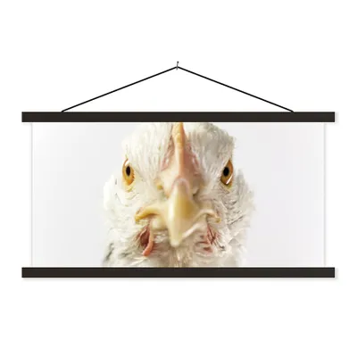 Produktbild von MuchoWow® Textilposter Huhn - Vogel - Schnabel 150x75 cm mit schwarzem Rahmen - Posterleiste