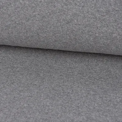 Produktbild von Bündchenstoff Strickschlauch Meterware Recycling uni grau meliert 35cm