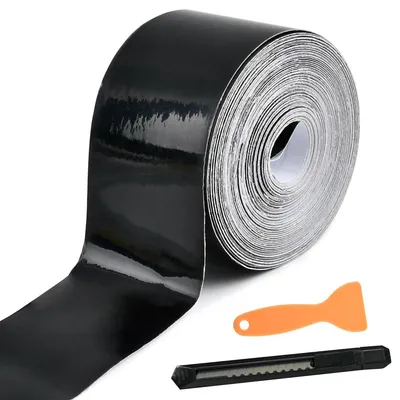 Immagine prodotto di Film adesivo in vinile, 15 cm x 5 m, confezione da 3 pezzi, colore nero, autoadesivo, con protezione antigraffio, per auto