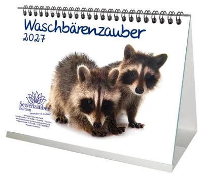Produktbild von Waschbärenzauber DIN A5 Tischkalender 2027 - Seelenzauber