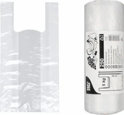 Produktbild von Papstar Knotenbeutel HDPE transparent 48 x 22 x 12cm 250 Stück 12340