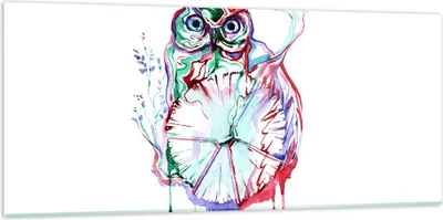Produktbild von Bilder auf glas - Eule intelligent Geschöpf Kinder - 120x50cm - Glasbilder - Wandbilder - Kunstdruck - zum Aufhängen bereit - Wanddekoration aus Glas - Glas Bilder - Wandbild auf Glas - GAB120x50-2984